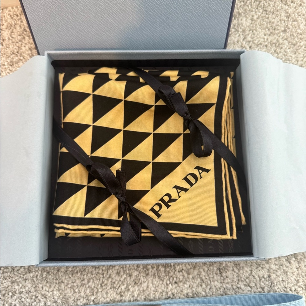 Triangle Print Prada Silk Scarf